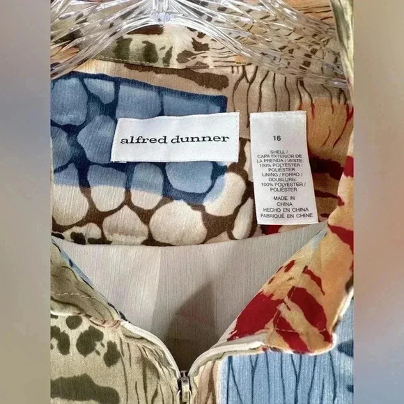 Alfred Dunner Women Zip-Up Lightweight Summer Jacket Artsy Bohemian Plus Size 16 - Picture 3 of 13